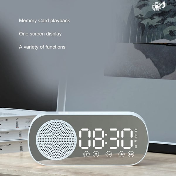 Digital väckarklocka radio, Bluetooth HiFi-högtalare FM-radio