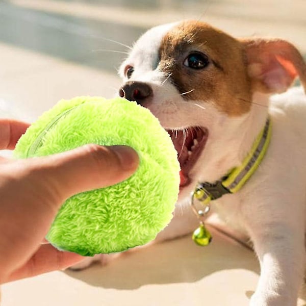 Magisk rullboll aktiveringsautomatisk hund katt interaktiv rolig tugga plysch elektrisk rullande husdjur leksak Dropship