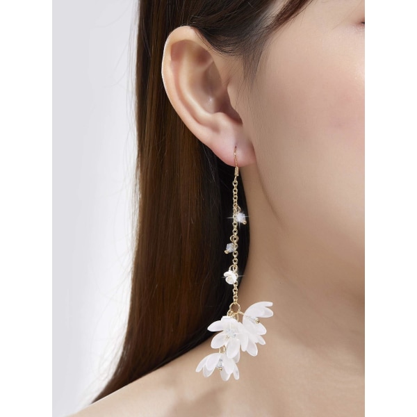 3 STK Peach Blossom Flower Patel Dangle Long Drop Håndlavede øreringe til kvinder - Personlige modesmykker - Antikke fødselsdagsgaver