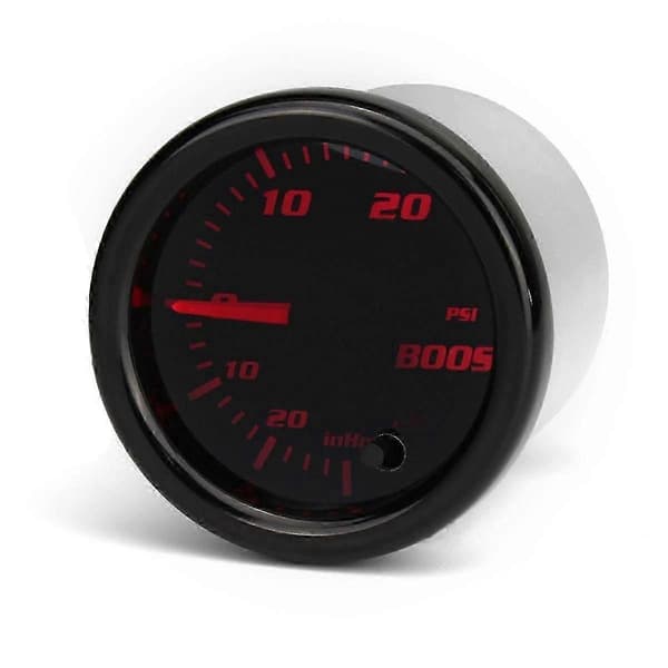2' 52mm Turbo Boost Måler Vakuumtryksmåler 0~30 PSI / -1~2 Bar 7 Farve LED Sort Linse 12V Universal Bil Boost Pointer Måler