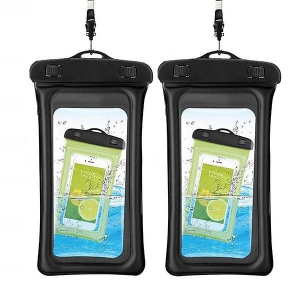 Flytande Vattentät Mobilväska Universal Svart 2-pack
