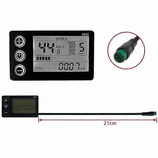 Vandtæt LCD-skærm til elcykler 24V-48V Controller Dashboard S866 Panel
