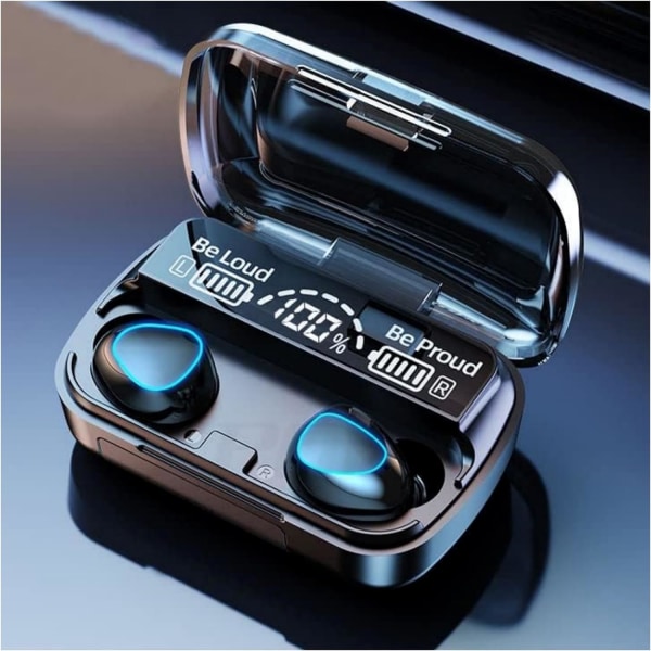 Trådlösa hörlurar, trådlösa hörsnäckor med mikrofon Bluetooth 5.1 Touch Control brusreducerande hörlurar, IPX7 vattentäta hörlurar, HiFi Stereo Deep Bass