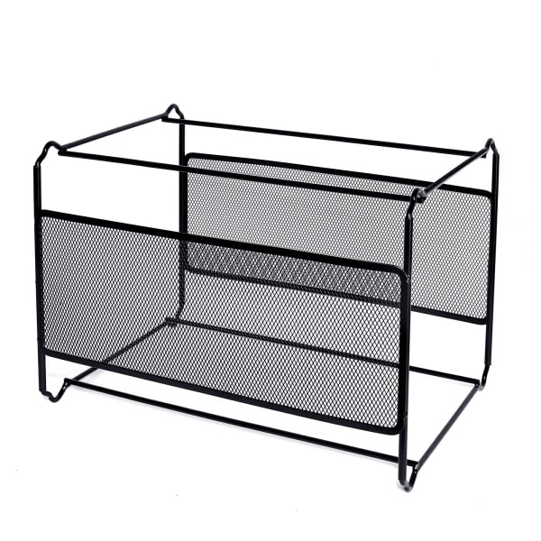 Hängmappsram (39 x 28 x 24,8 cm), Hängfilsram i metall - Lätt att montera - Hängmapp för förvaring av hemmakontor (svart)