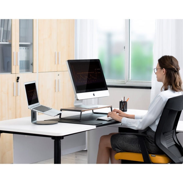 Monitorstativ med metalfødder til printer, computer (Hickory)