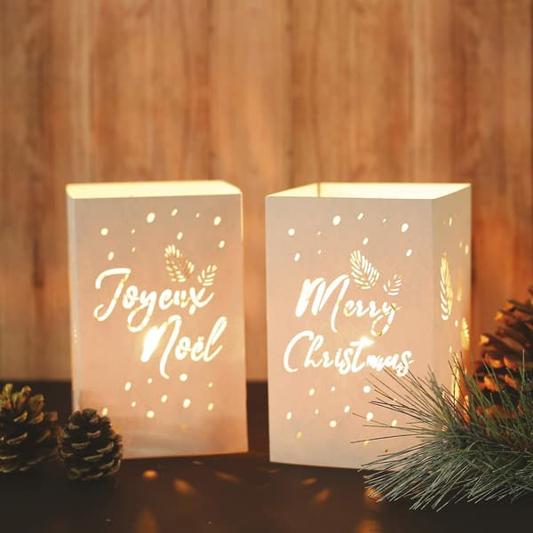 Julelysestake i papir - God Jul