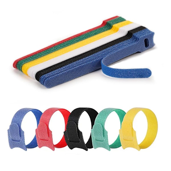 60 st 15 cm Återanvändbara Justerbara Kabelband med Kardborrestängning, Kabelorganiserare, 6 Färger