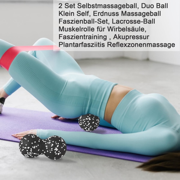 Jordnötsmassageboll, Dubbel Lacrosseboll för Myofascial Release Trigger Point Therapy Slappna av Spända Muskler Djupvävnadsmassage