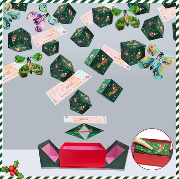 Julafton Julklapp Överraskning Studsande Rött Kuvert Spargris Jul Flickvän