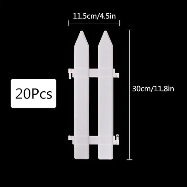 20 stk Julegjerde Hvit Plast Stakittgjerde Jul Tre Hjem Hage Bryllupsfest Dekorasjon Miniatyr