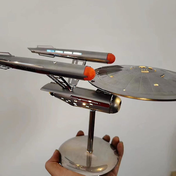 U.S.S. Enterprise Star Trek Modell NCC-1701 Replika, Rymdskeppsmodell i Rostfritt Stål för Heminredning