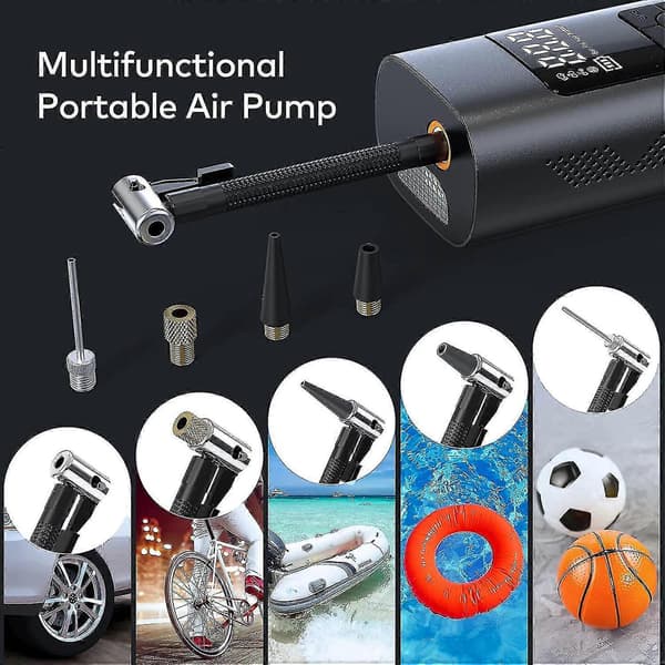 Sladdlös, uppladdningsbar däckpump, 6000mah batteri 150 Psi bilpump