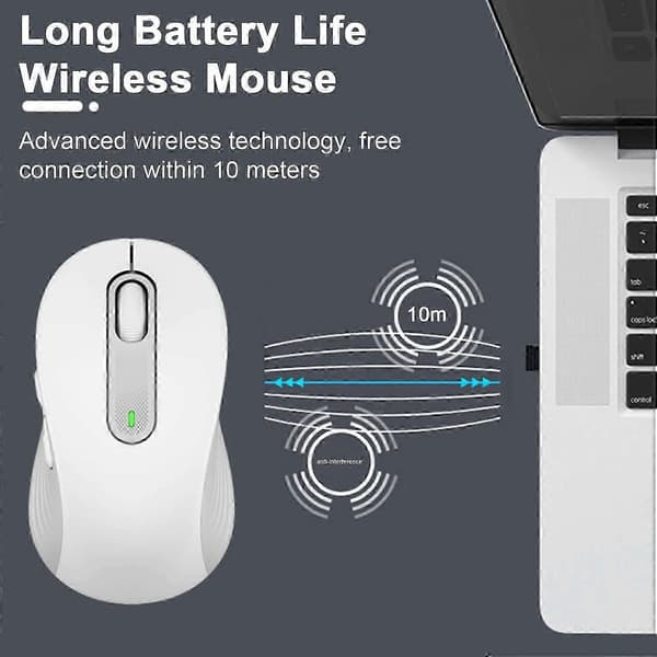 M650 Trådløs Mus 2.4ghz Bluetooth-kompatibel Doble Moduser Ergonomisk DPI Justerbar Stille Mini