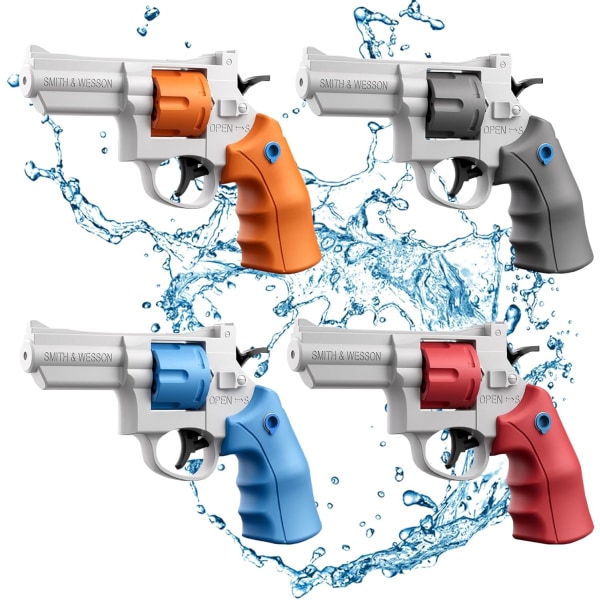 4 Pcs Water Gun,200CC Capacity Left wheel Toys,Long Range Squirts up to 16-25ft Outdoors Summer Pool Party Toys Water Pistol for Kids Adults