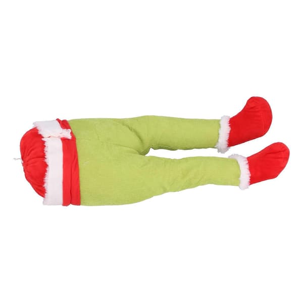 Juldekoration för dörr, tomteben, fyllda ben för grön julgran