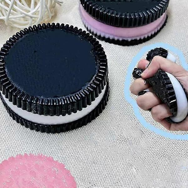 Pink Cookie Squishy, Kiks Stress Relief Legetøj, Klem Sandwich Simulations Legetøj