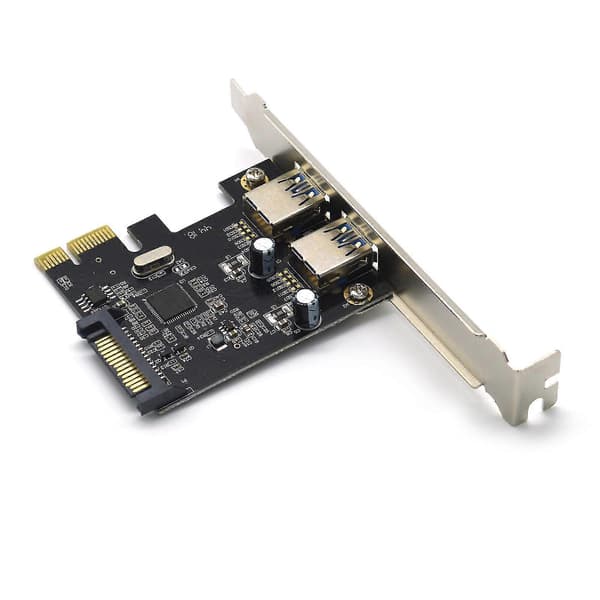 2 Port USB PCI-E X4 X8 X16 Riser-kort USB 3.0 Gen 1 Adapter Connector