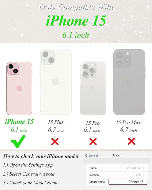 Kompatibel med iPhone 15 Skal - Vågformsdesign Sött Telefonskal