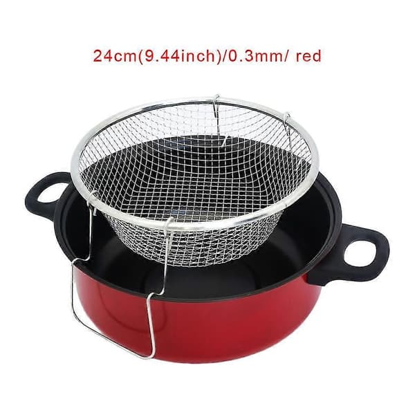 Fritegryte for hjemmebruk med lokk, rustfritt stål, non-stick