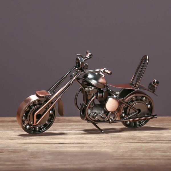 Creative Retro Handlödning Smidesjärn Art Harley Motorcykelmodell, Moto Collection Heminredningsdekorationer för motorcykelälskare eller barn (brons)