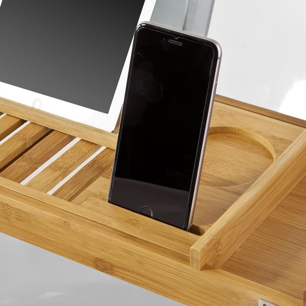 SoBuy Badkarshylla Massiv Bambu Justerbar Längd FRG207-N