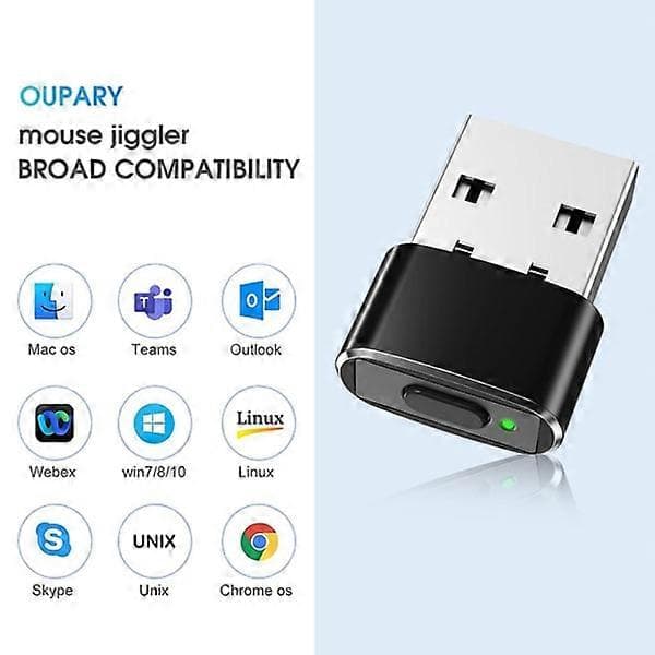 USB Mus Jiggler Udetectable Mus Bevæger Sort