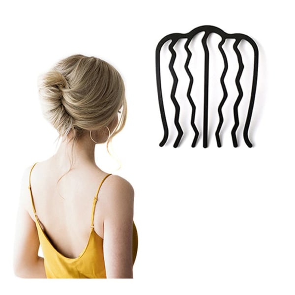 Hårklämma Hårnålsbulle Chignon-nål Hårgaffel Franska hårnålar 4-stifts hårstift Bulle-hårhållare tillbehör för kvinnor och flickor