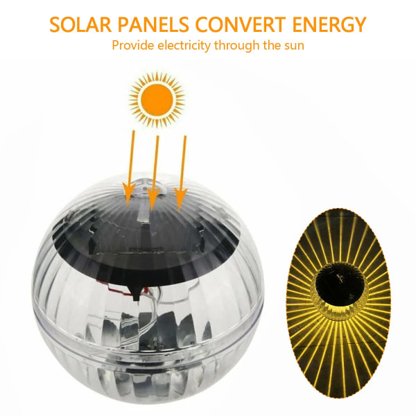 Solar flytende basseng lys IP44 vanntett solcelledrevet damglød globe lys LED gløde ball lampe dekorasjon (varmt lys)]