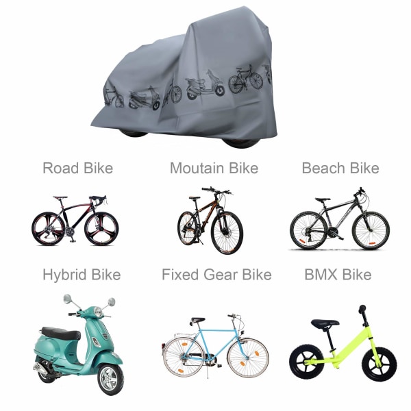 Vattentät cykelskydd universellt utomhus cykelskydd nylon anti regn damm rostbeständigt cykelskyddsskydd för förvaring utomhus 210 × 100cm