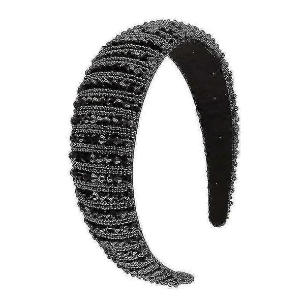 Krystal Rhinestone Hårbøjler (2 stk, Sort, Hvid) A
