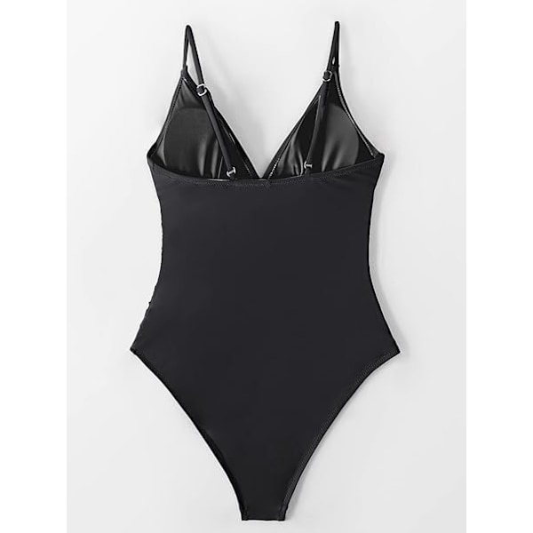 Baddräkt Dam Magekontroll Push Up Baddräkt Halter V-ringad Vadderad Hel Baddräkt black L