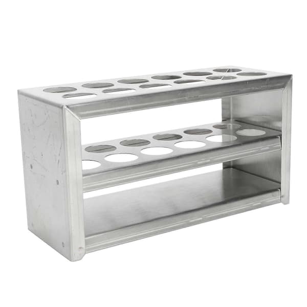 Centrifugerørholder i rustfrit stål, 3 niveauer, 12 huller, 19 mm til laboratoriebrug