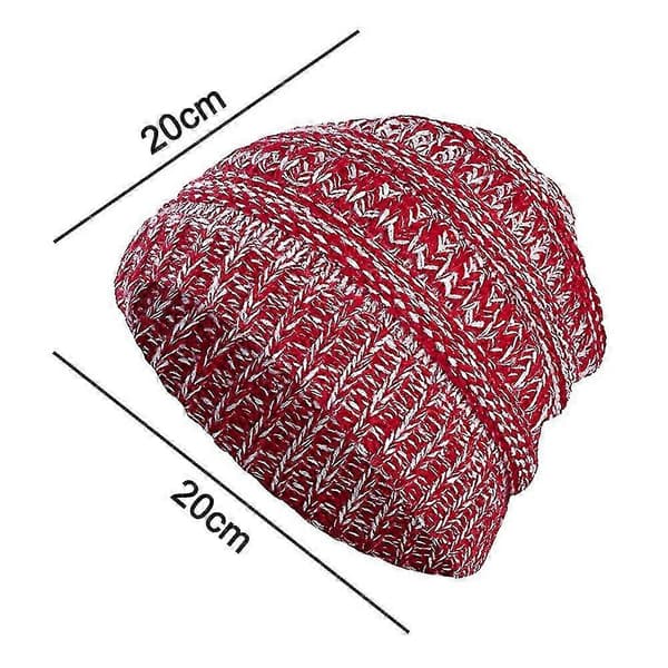1 stk. Hestehale Rotete Hårknute Hale Dame Solid Ribbestrikket Lue Hatt Tom Ull
