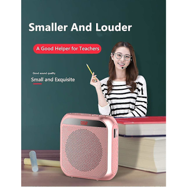 Bærbar stemmeforsterker med kablet mikrofon headset oppladbar høyttaler (ROSE)