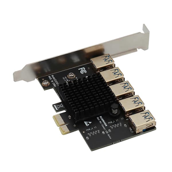 PCI-E Riser Board 1 til 5 GPU Extender Riser Kort USB 3.0 GPU Adapter 16x Slots