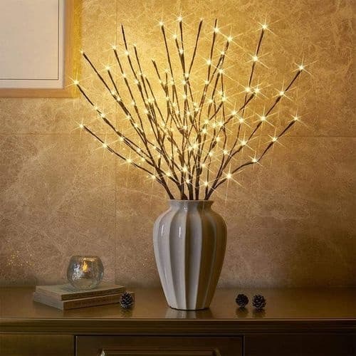 Set med 3 ljus träd för utomhus- och inomhusbruk 60LEDs vattentäta ljusgrenar 76CM
