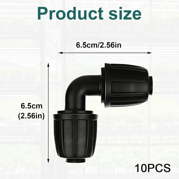 10 STK L-formede albueforbindere til 13 mm (1/2\") haveslange, 13 mm fitting til drypvandingssystem, universal albuefitting til have (A 2)