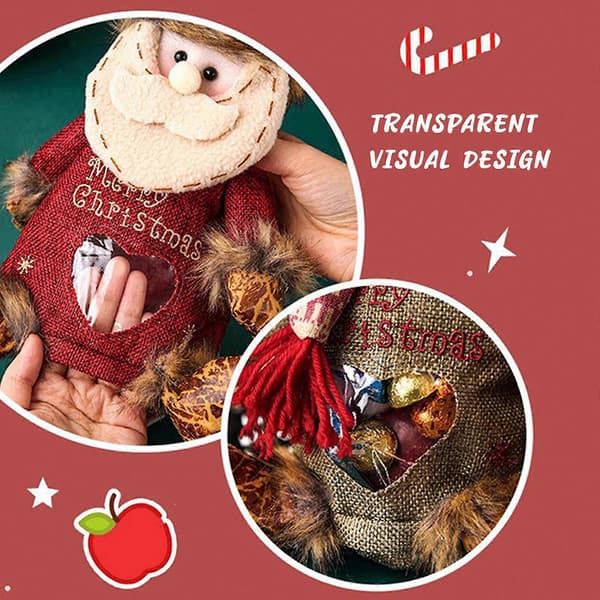 Julklappspåsar med dragkedja, Julklapps-dockpåsar, Tyggåvor, 100% Nya