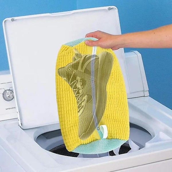 Vaskeskopose i bomull, vaskesekk i bomull, fluffy fibre, enkel fjerning av smuss, vaskesekker, anti-deformasjon, skotøy- og klesorganisator 3pcs