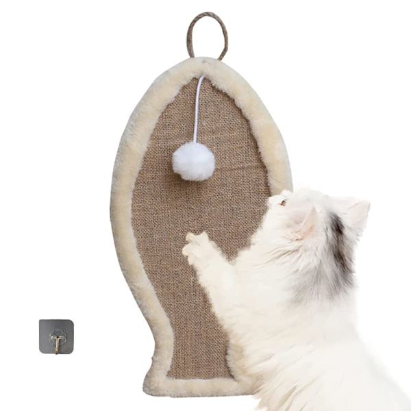 Kattklösmatta, Hållbar Sisalmatta, Klösmöbel, Kattvägg, Naturlig Sisalmatta, Horisontell Kattgolvskrapa