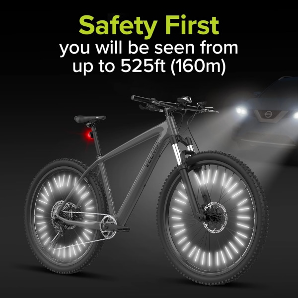 Cykelreflekser til natkørsel - 360° synlighed og nem montering（10 stk., 70 mm）