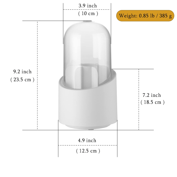 Makeup Brush Holder with Lid, Rotatable Clear Acrylic Cup 24cm