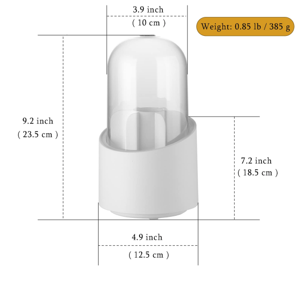 Sminkborsthållare med lock, roterbar klar akrylkopp 24cm