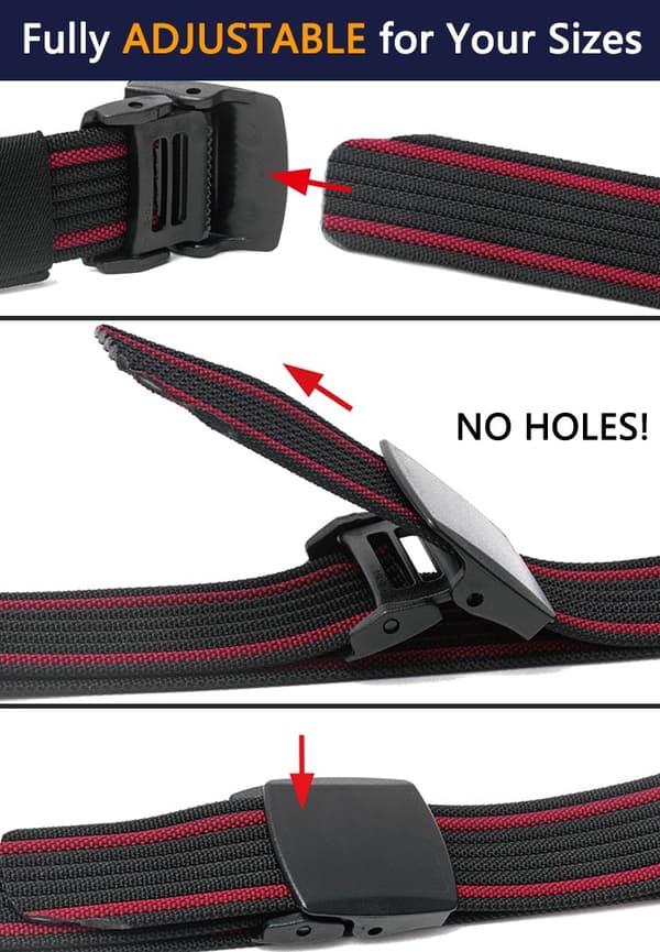 Herre Nylon Canvas Belte Taktisk med Plastspenne, grå grey