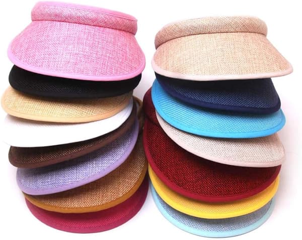 Unisex Visor, Tennis Cap Golf Ca, UV-beskyttelse Solhatt (Hvit)