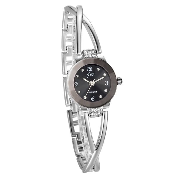 Naisten watch, tyylikäs crossing rannekorun muotoilu strassilla digitaalisella watch, metalliseos, hopea