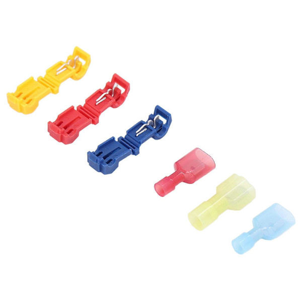 Snabb skarvning crimp terminaler T-kopplingar set helt isolerad nylon hane spad