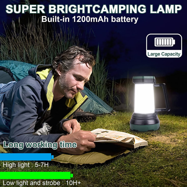 Genopladelig projektør, håndholdt lommelygte 6000 lumen 6 tilstande
