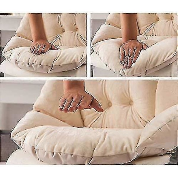 Stolhynde med ryglæn Sædeskal Lænestol Blød Velour Vandtæt Elastisk Til Have Halm Rattan Stol Beige 40 * 40 cm