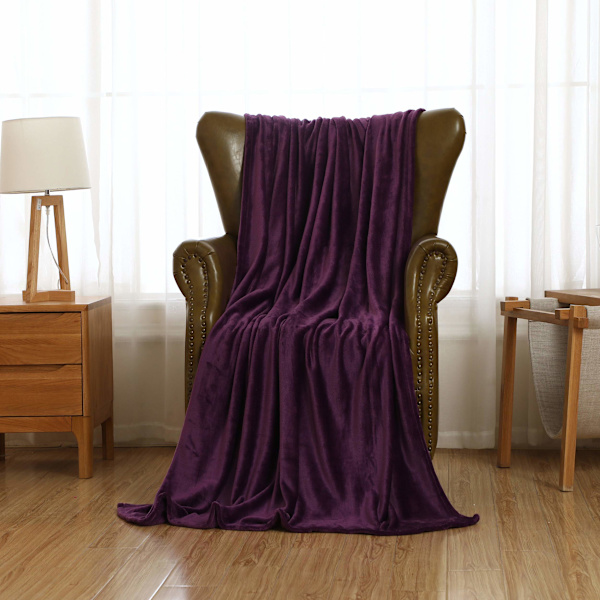 Kælen blød, fluffy ekstra blød og varm tæppe, flannel fleece tæppe, rynke-resistent/anti-misfarvning som et sofatæppe eller sengetæppe purple 150*200cm